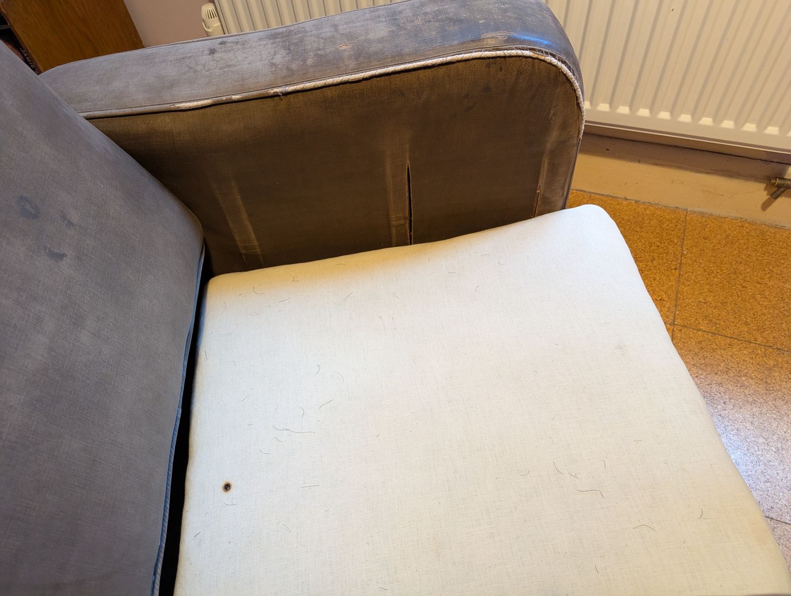 Minty Armchair 100 Yrs Old Structurally Sound Needs Reupholstering. Very Comfortable. 79cm Wide, 90cm Tall, Seat 44cm. photo for sale