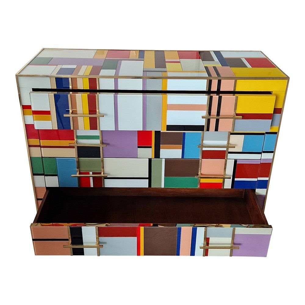 Vintage Chest Of Drawers In Murano Glass, 1980s photo buy