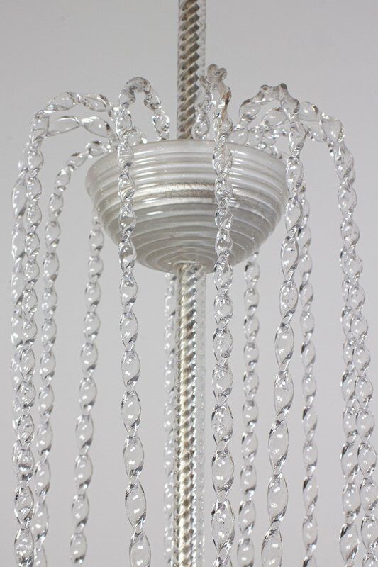 Art Deco Ninfea Murano Glass Chandelier From Barovier, Italy, 1940s photo vintage
