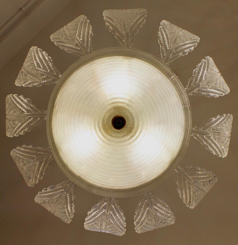 9704.0 Art Deco Ninfea Murano Glass Chandelier From Barovier, Italy, 1940s photo