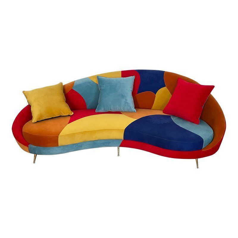 Multicolor Three Seater Curved Glamorous Sofa, 1990s