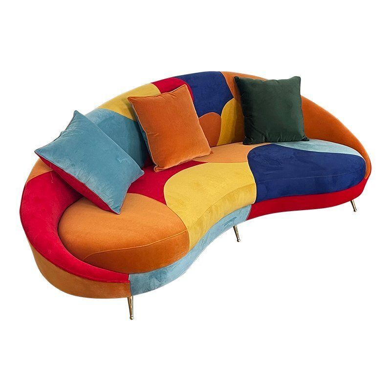 Multicolor Three Seater Curved Glamorous Sofa, 1990s photo buy