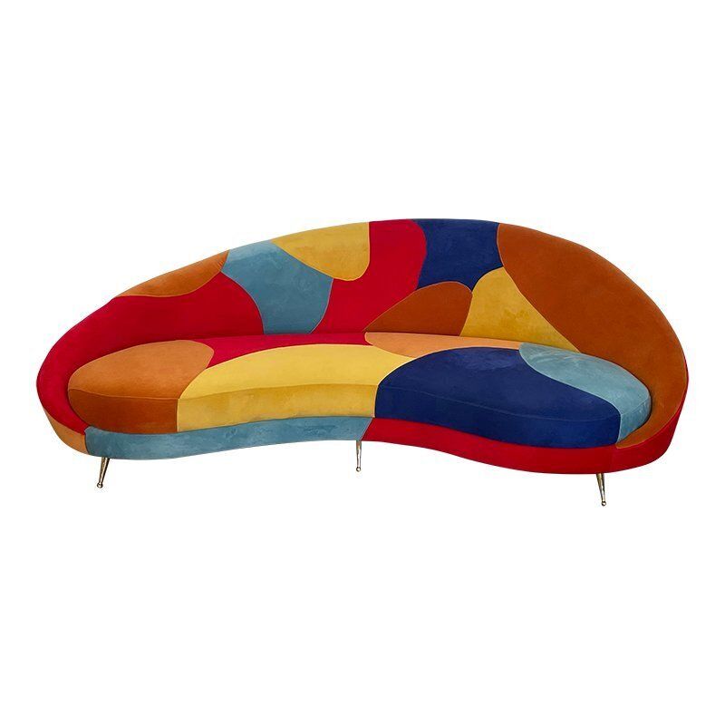 photo furniture Multicolor Three Seater Curved Glamorous Sofa, 1990s