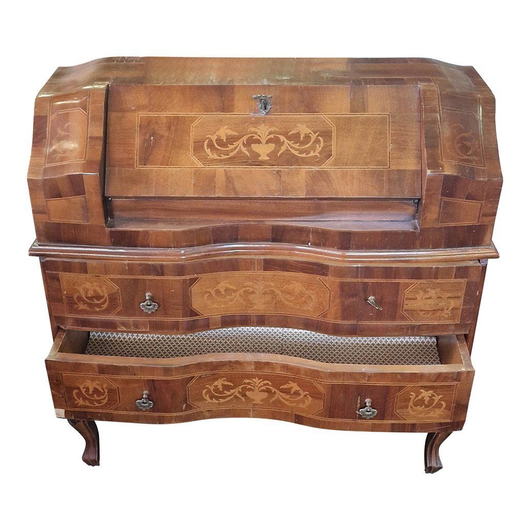 Walnut Secretaire, Italy, 1980s photo vinterior