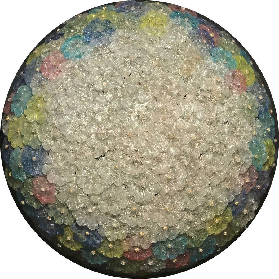 Multi Color Venetian Flower Glass Ceiling Light From Barovier & Toso photo Lighting