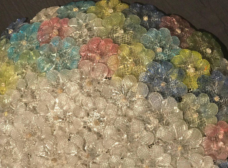 Multi Color Venetian Flower Glass Ceiling Light From Barovier & Toso photo 7998.0