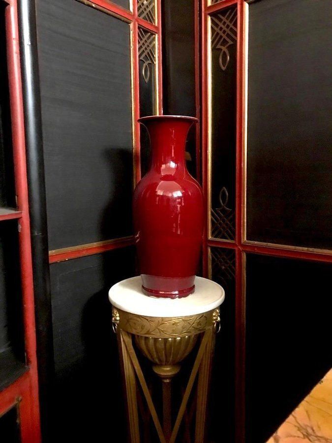 Large Sang De Boeuf Glazed Vases, Early 20th Century, Set Of 2 photo 6516.0