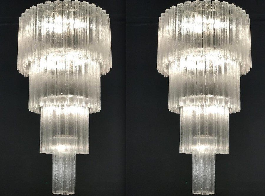 Italian Murano Glass Tronchi Chandeliers, Set Of 2 photo vinterior