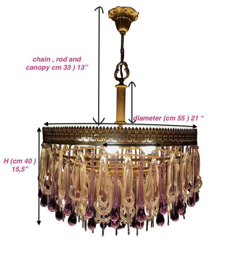 9135.0 Chandelier In The Style Of Barovier & Toso, 1960s photo