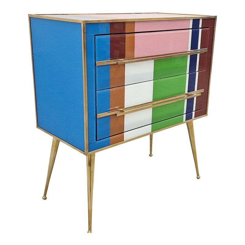 Two Drawer Dresser In Multicoloured Murano Glass, 1980s photo 3585.0