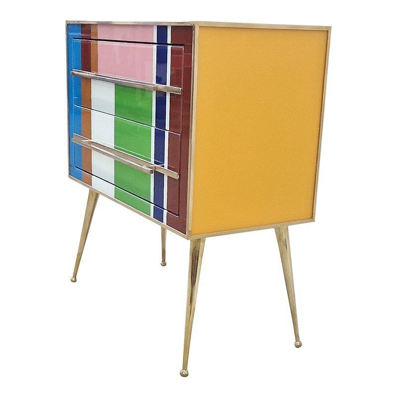 Two Drawer Dresser In Multicoloured Murano Glass, 1980s photo vinterior