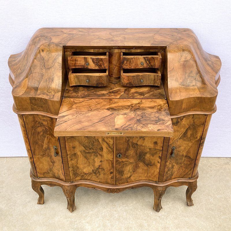 Late 19th To Early 20th Century Walnut Briar Secretaire photo Furniture