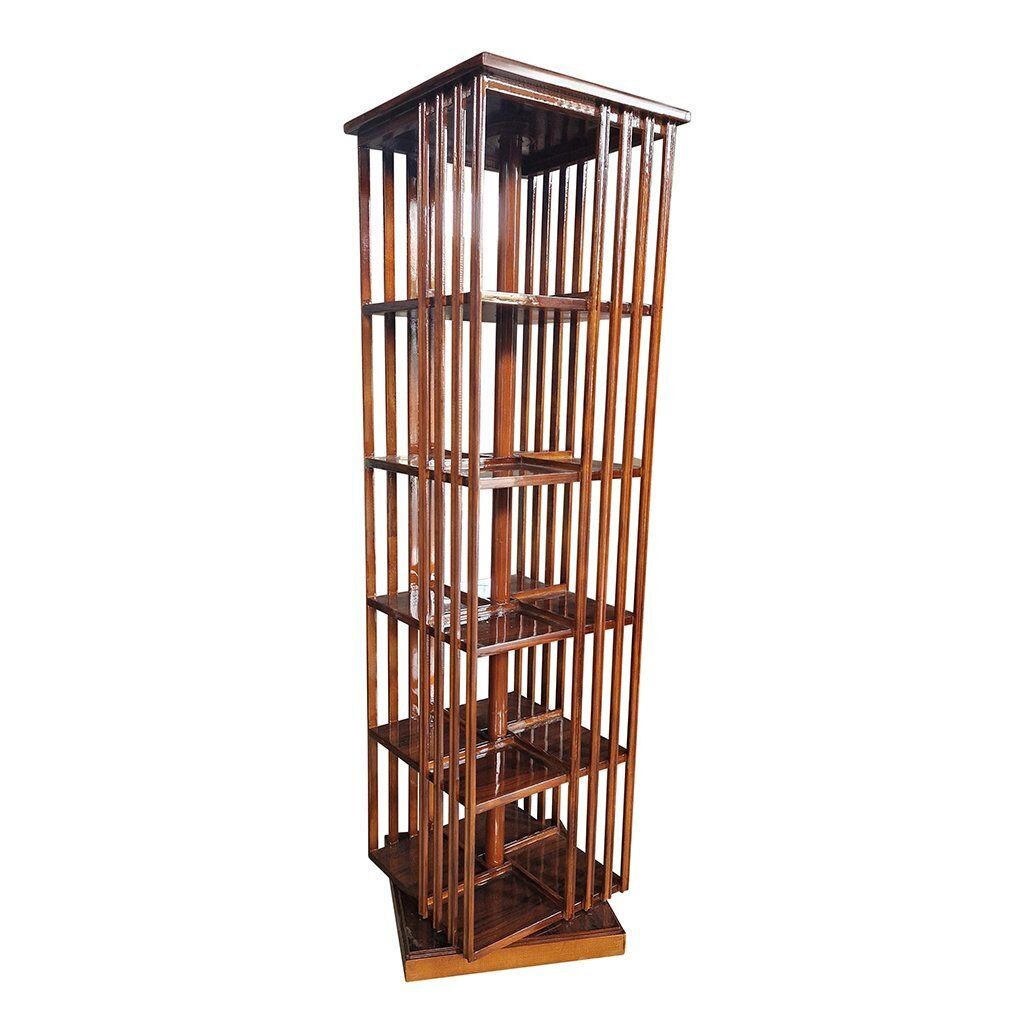 Quadrangular Revolving Bookcase In Walnut, 1980s photo Furniture