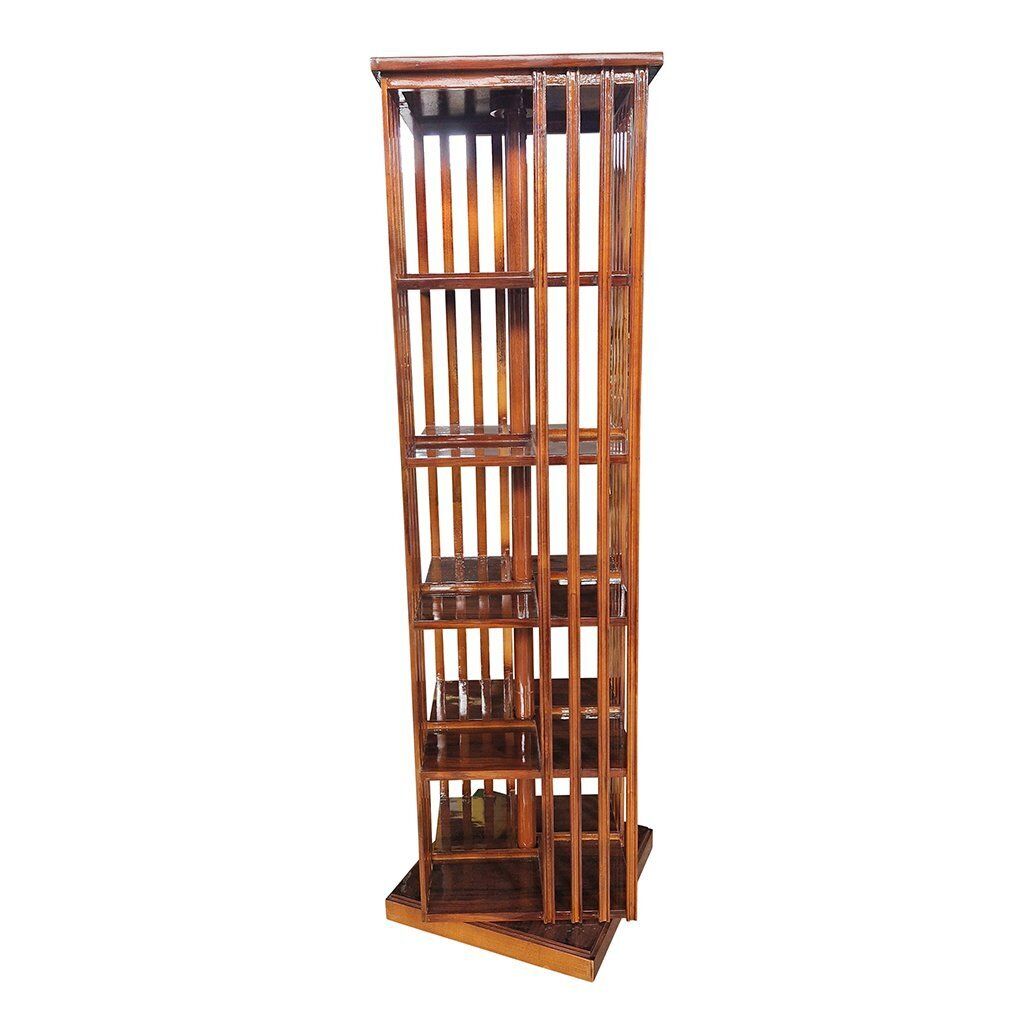 Quadrangular Revolving Bookcase In Walnut, 1980s photo 1696.0