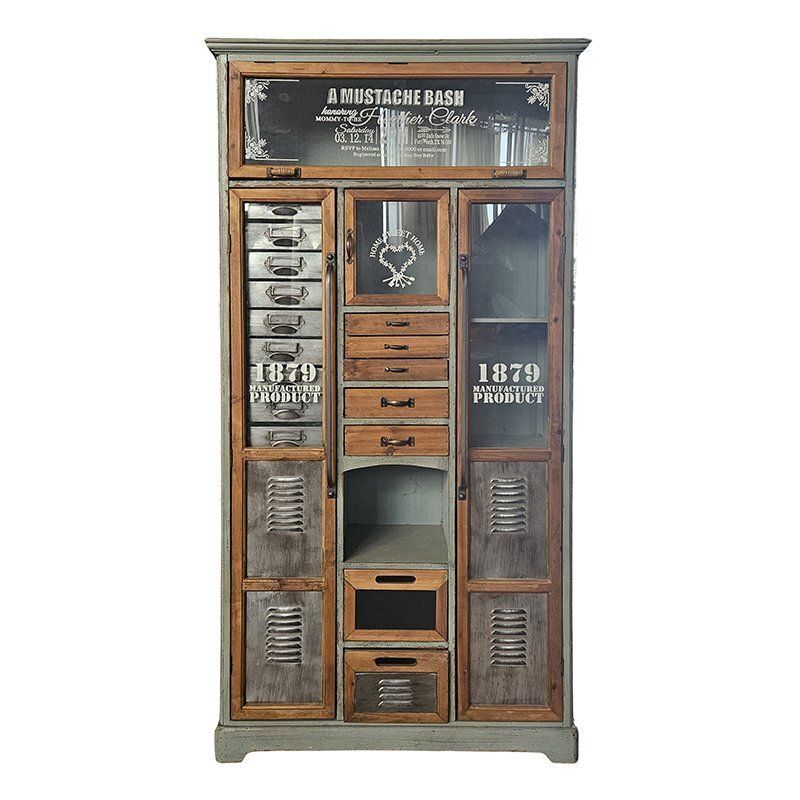 Display Cabinet In Metal And Wood, 1980s