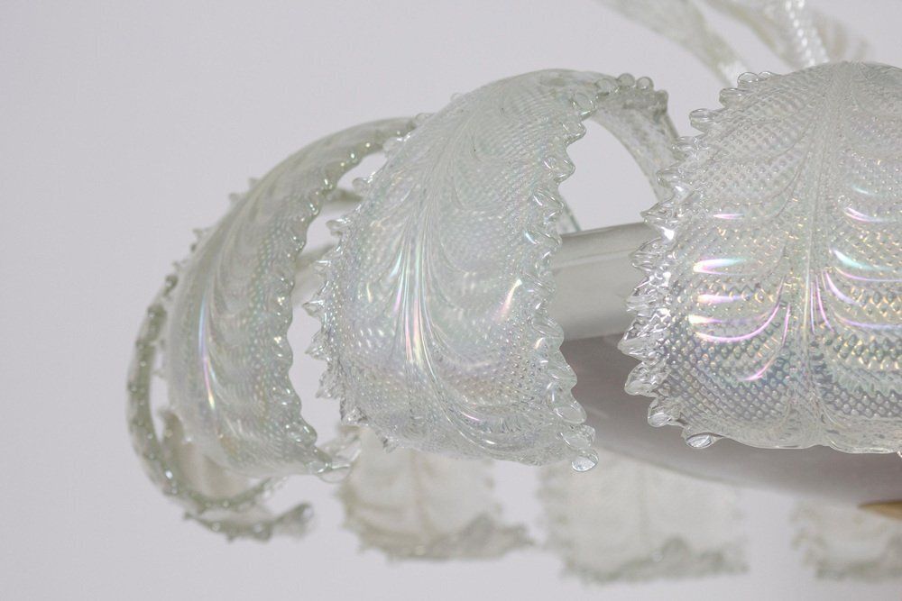 Art Deco Ninfea Iridescent Murano Glass Chandelier Attributed To Barovier, Italy, 1940s photo Lighting