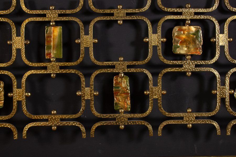 Bed With Brass Details By Osvaldo Borsani & Arnaldo Pomodoro, 1950s photo 10696.0