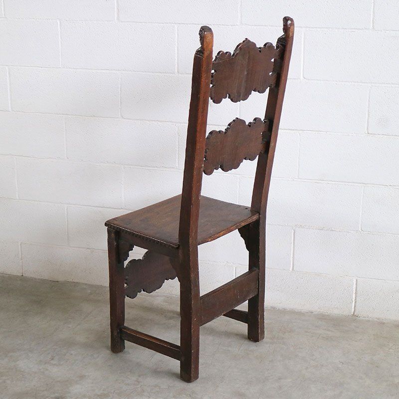 Renaissance Chair In Carved Walnut photo for sale