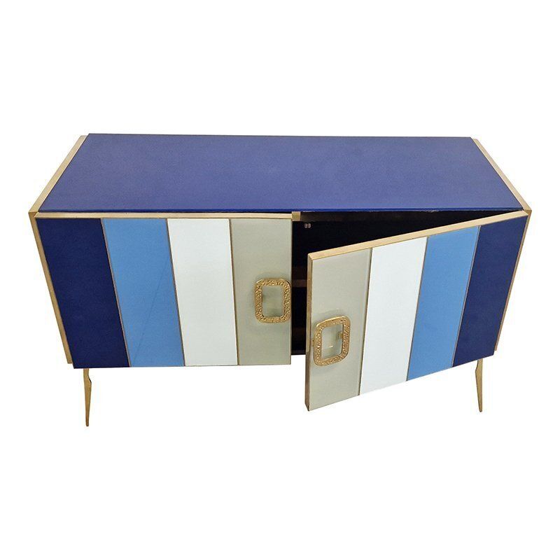 Two Door Sideboard In Four Color Murano Glass, 1980s photo 4919.0