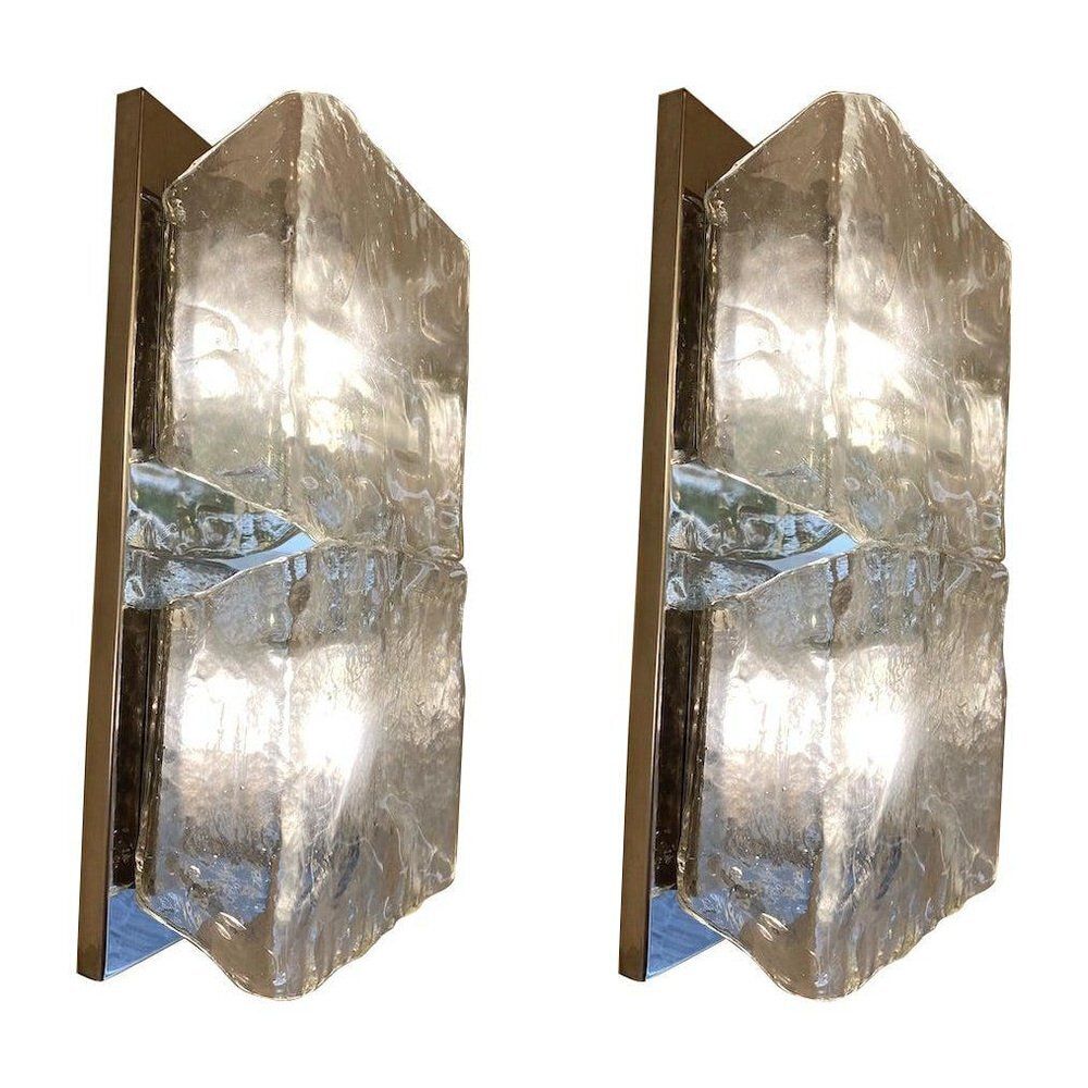 Murano Glass Wall Lights By Aureliano Toso, 1972, Set Of 2