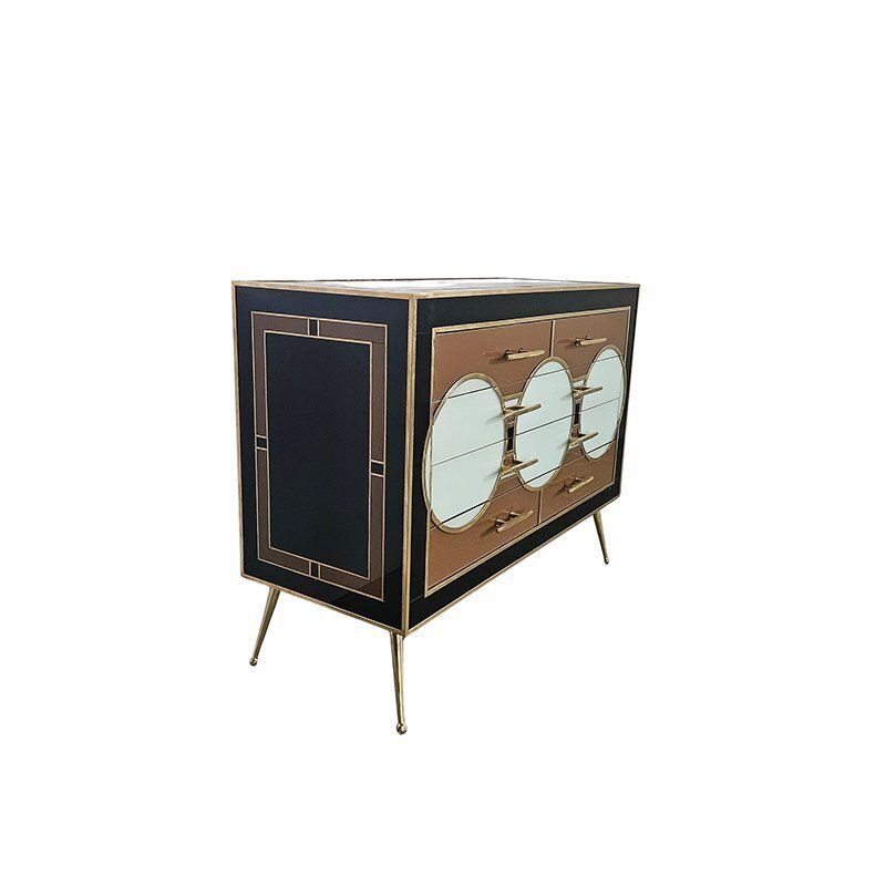 photo furniture Glass Dresser With Four Drawers, 1980s