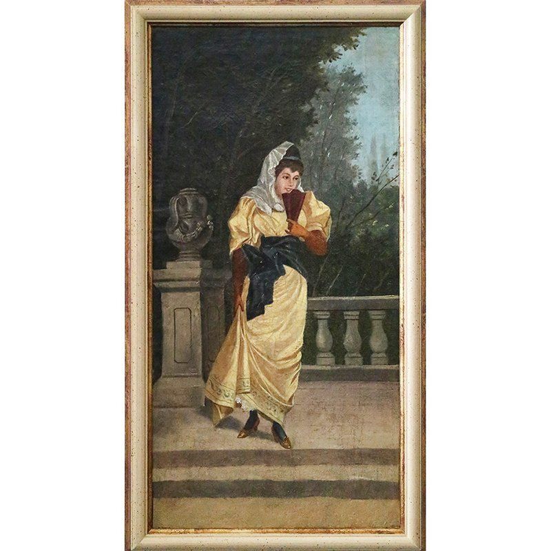 James Abott Mcneil Whistler, Figure Of An Upper Class Woman, 1800s, Oil On Canvas