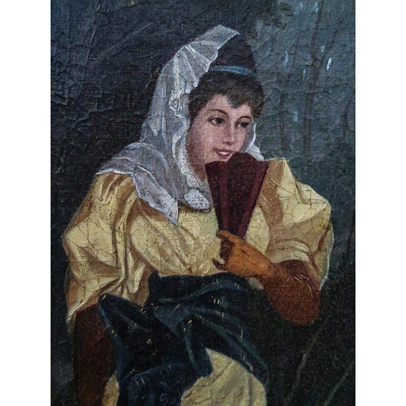 James Abott Mcneil Whistler, Figure Of An Upper Class Woman, 1800s, Oil On Canvas photo for sale