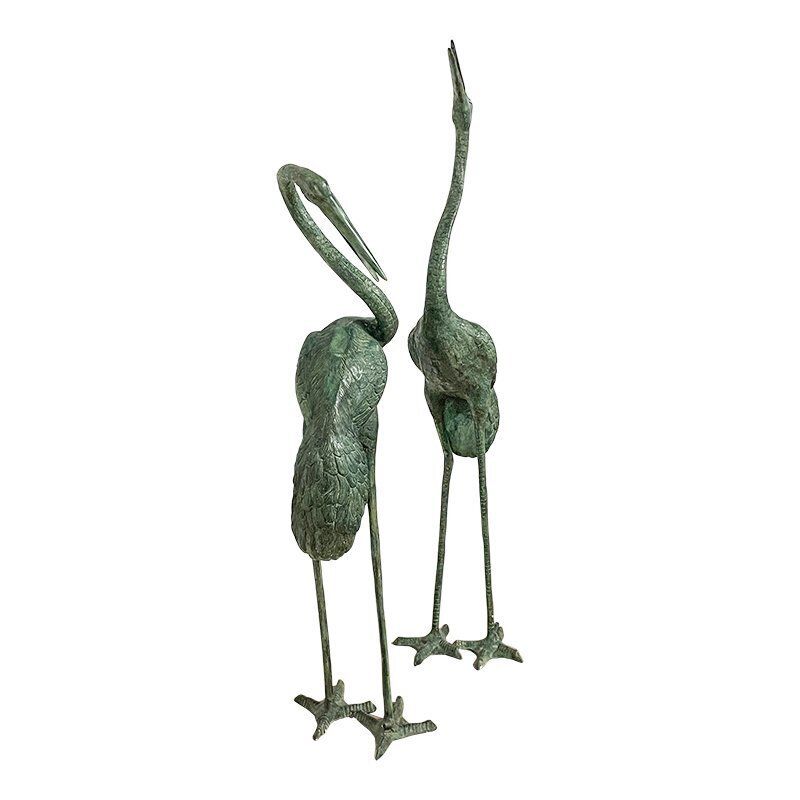 Bronze Heron Sculptures, Italy, 20th Century, Set Of 2 photo for sale