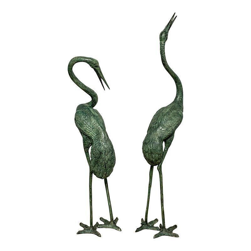 Bronze Heron Sculptures, Italy, 20th Century, Set Of 2 photo vintage