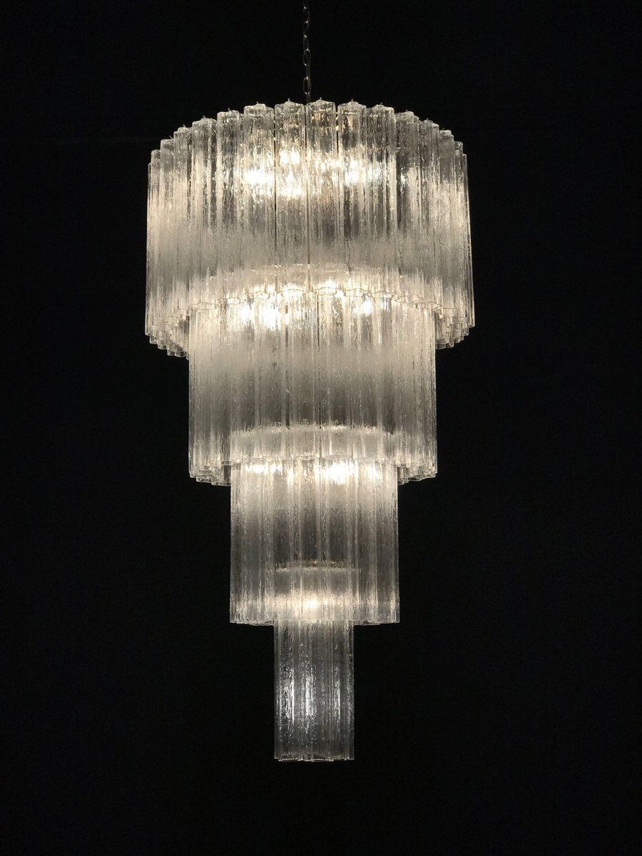 Italian Tronchi Murano Glass Chandelier, 1980s photo buy
