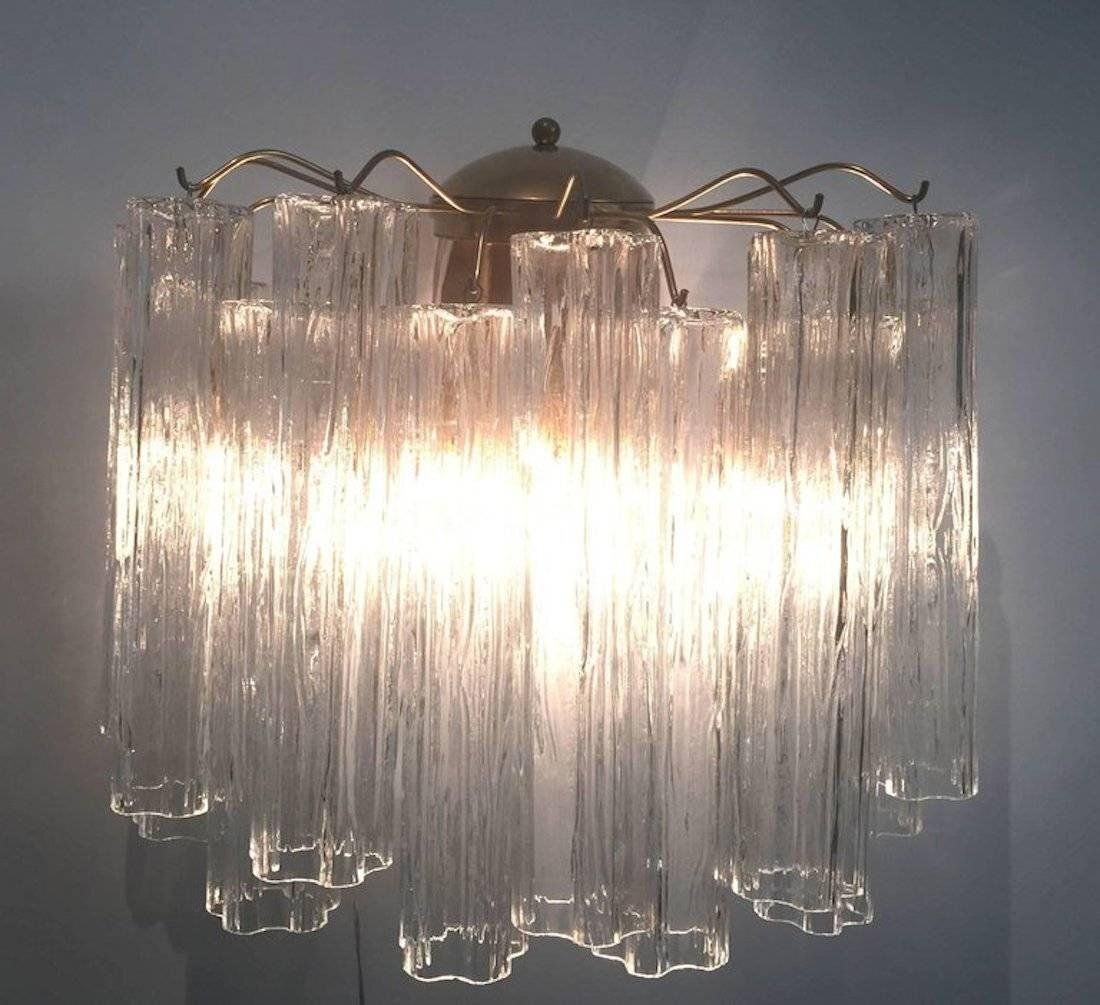 photo vintage Italian Tronchi Murano Glass Chandelier, 1980s
