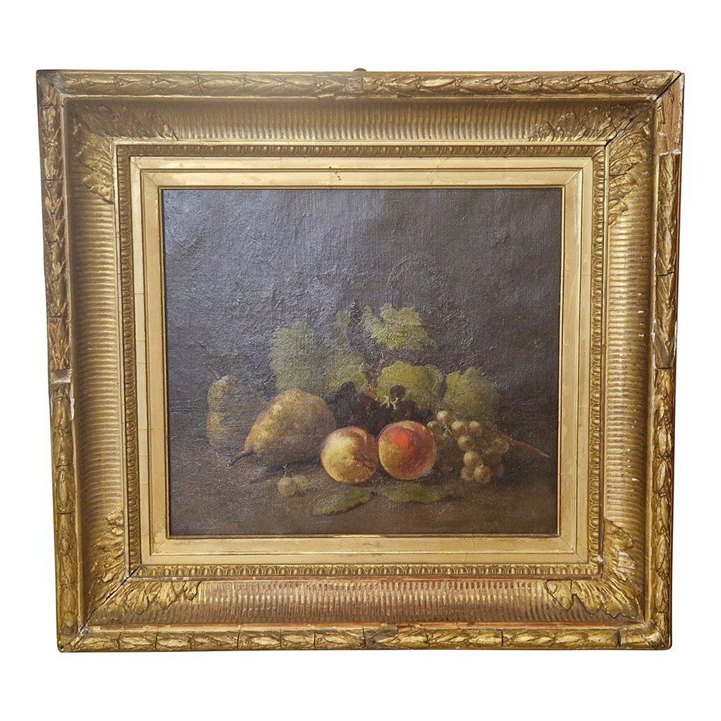 Italian School Artist, Still Life Of Fruit, 19th Century, Oil On Canvas, Framed