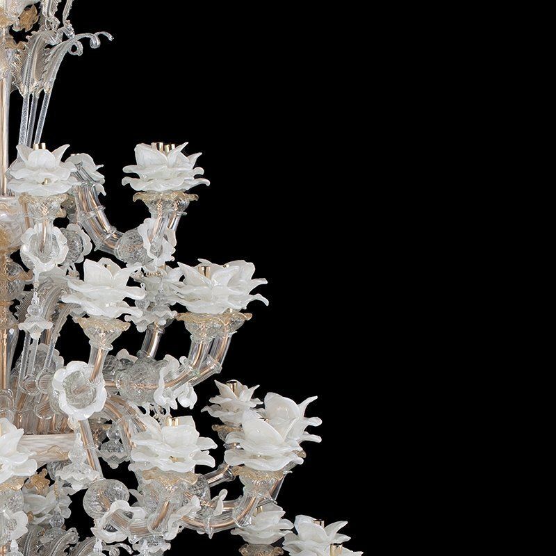 Rezzonico Chandelier In Murano Glass, Crystal And Bronze, 1950s photo 25064.0