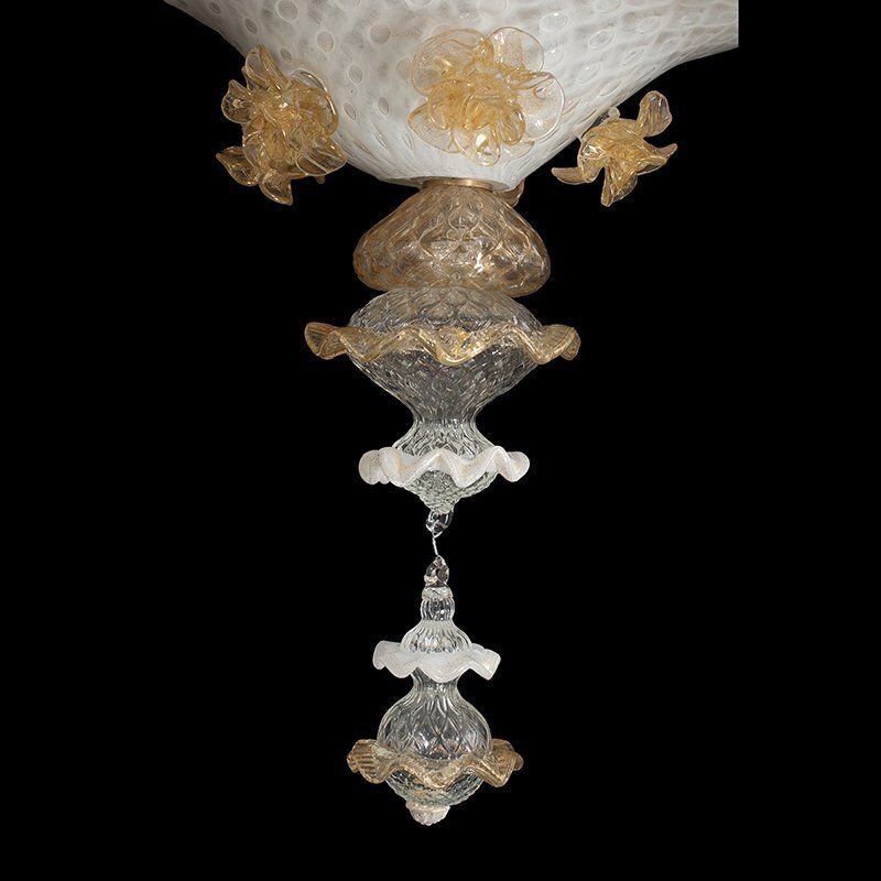 Rezzonico Chandelier In Murano Glass, Crystal And Bronze, 1950s photo buy