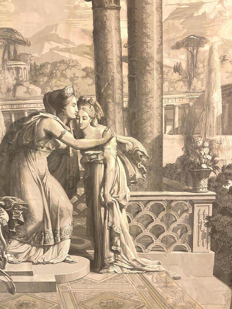 After Merry Joseph Blondel & Louis Lafitte, The Reconciliation Of Venus & Psyche, Grisaille Painting On Paper, 19th Century photo 7251.0