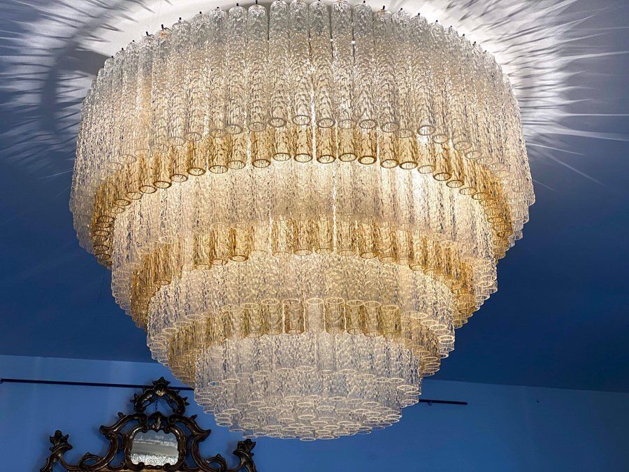 Murano Glass Chandelier By Gino Poli For Aureliano Toso photo Lighting