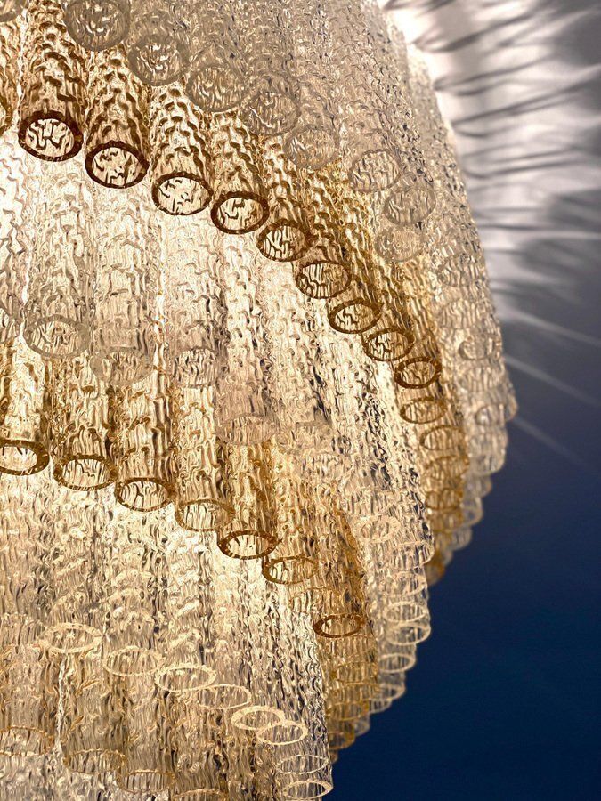 Murano Glass Chandelier By Gino Poli For Aureliano Toso photo vintage