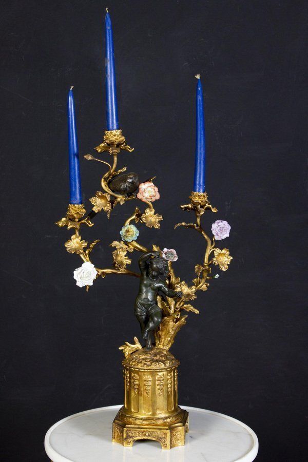 19th Century French Bronze And Gilt Candelabras, Set Of 2 photo furniture