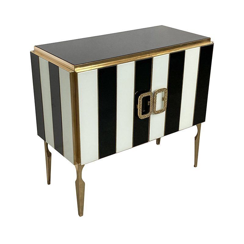 Sideboard In Black And White Murano Glass, 1980s photo furniture