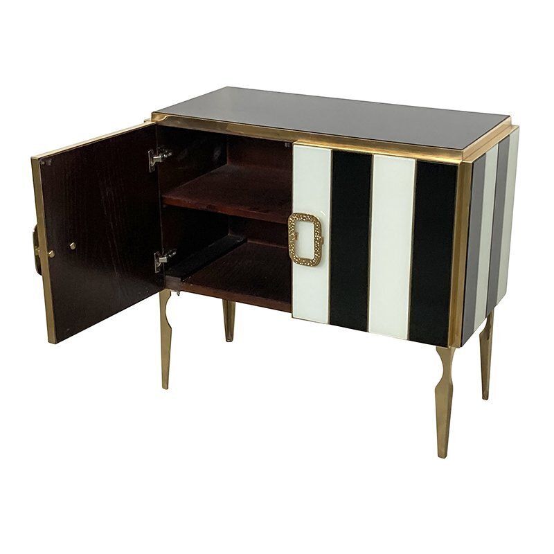 Sideboard In Black And White Murano Glass, 1980s photo buy