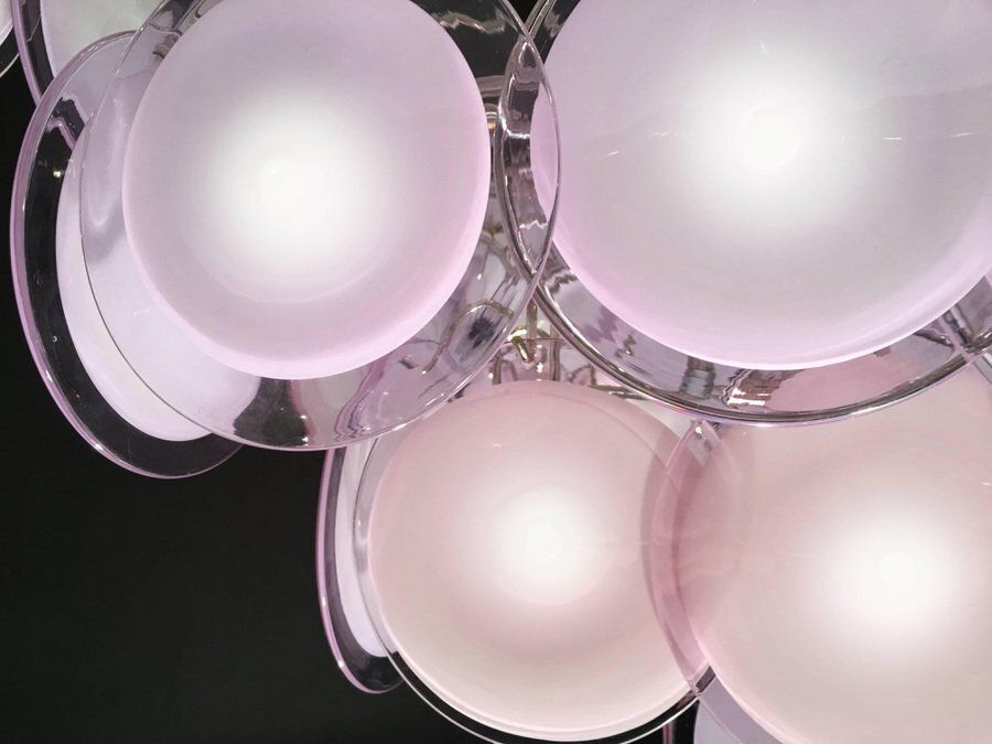 Murano Glass Disc Chandelier In The Style Of Vistosi, 1970s photo vinterior