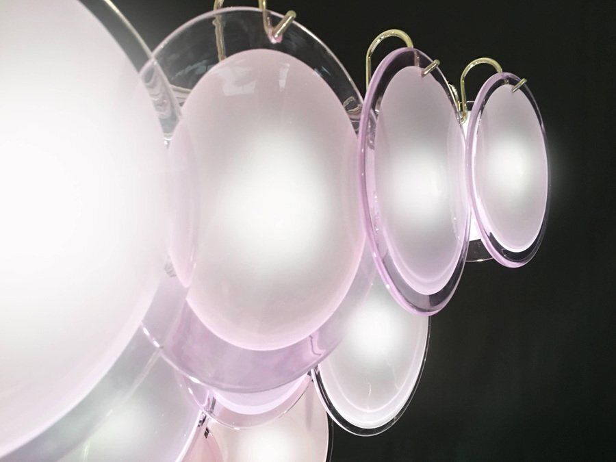 Murano Glass Disc Chandelier In The Style Of Vistosi, 1970s photo vintage