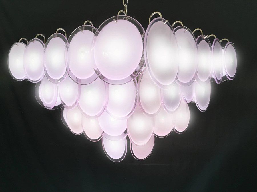 photo furniture Murano Glass Disc Chandelier In The Style Of Vistosi, 1970s