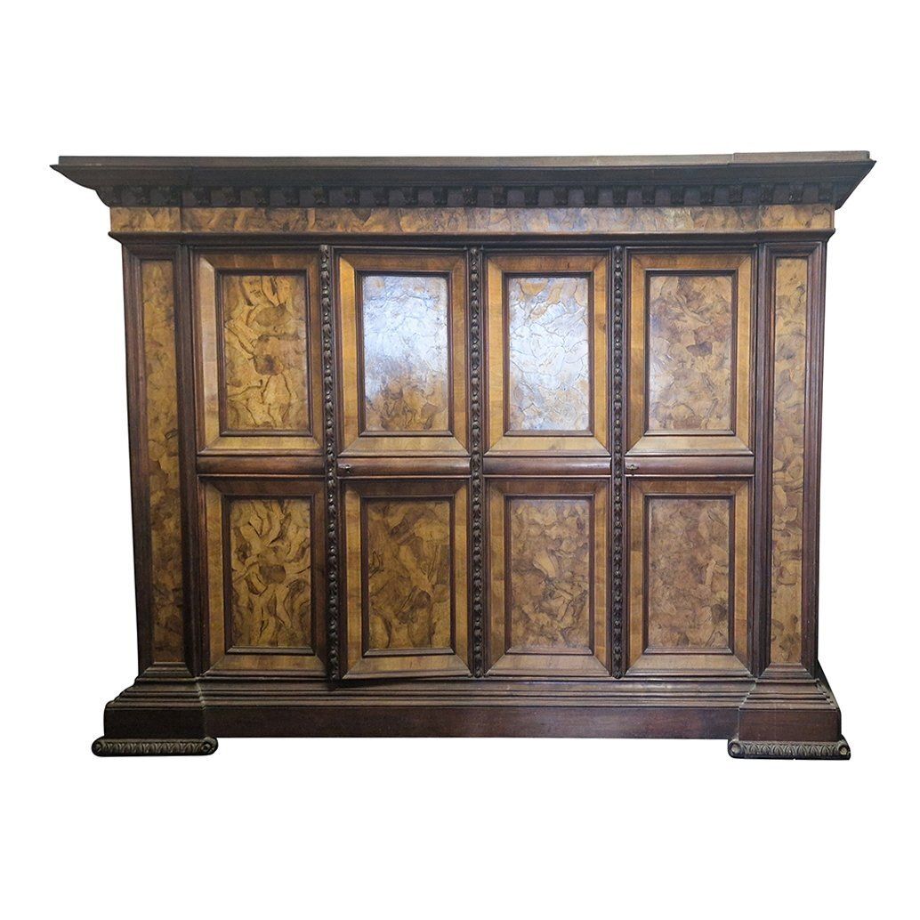 Wardrobe With Four Paneled Doors, Italy, 19th Century