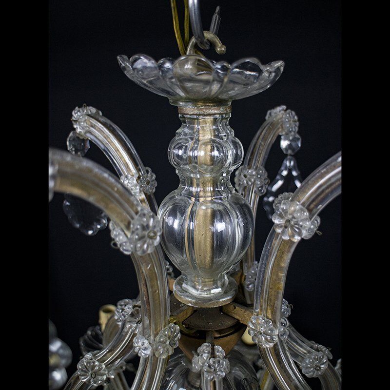 photo for sale Maria Teresa Chandelier With 8 Lights In Bohemian Crystal, 1950s
