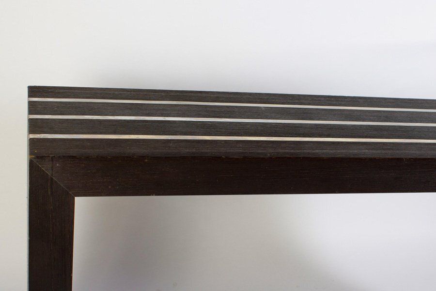 Italian Modernist Dark Wood And Steel Console Table photo buy