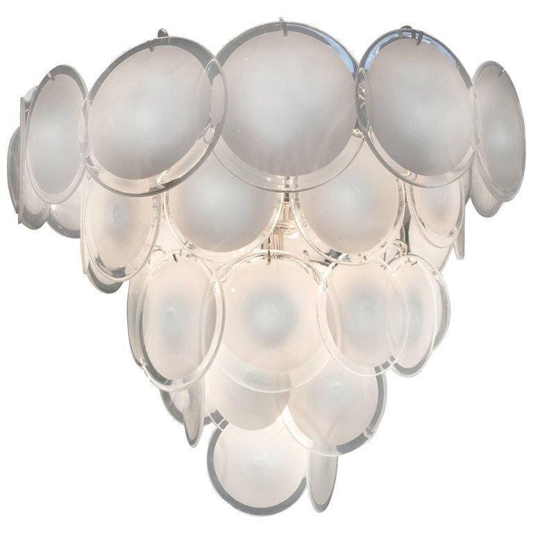 photo furniture Murano Disc Chandeliers From Vistosi, 1970s, Set Of 2