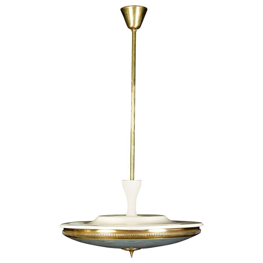 Mid Century Ceiling Fixture Or Pendant By Luigi Brusotti, Italy, 1940s