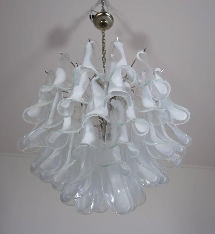 Murano Chandeliers In The Manner Of Mazzega, 1970s, Set Of 2 photo vintage