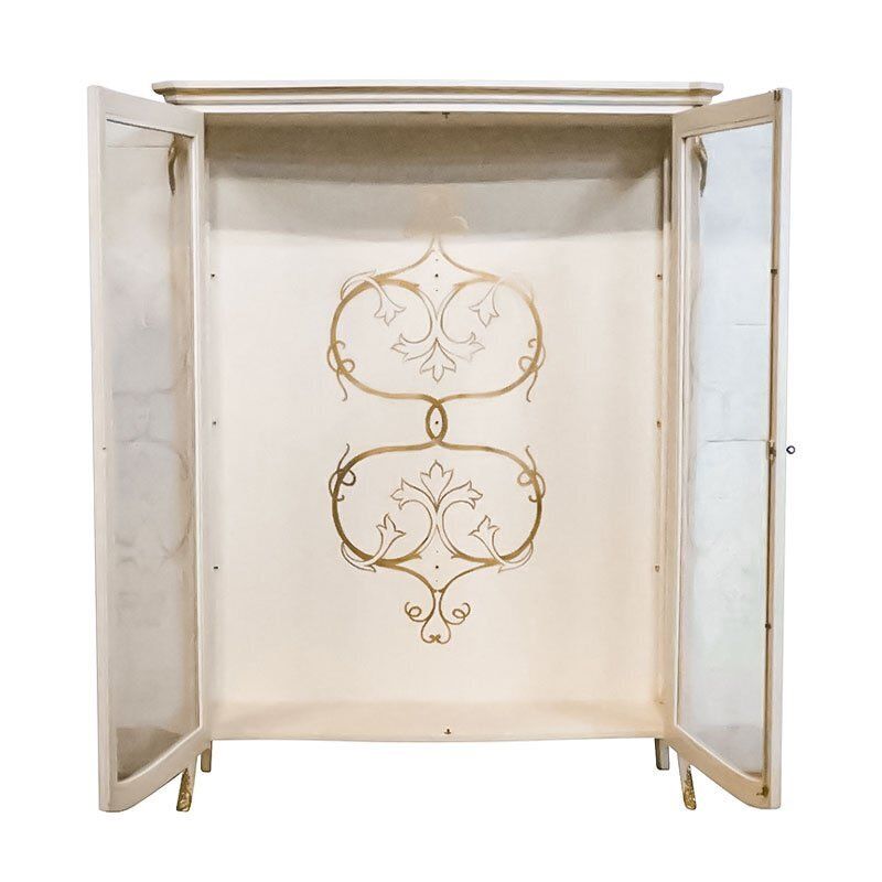 Ivory And Gold Display Cabinet, 1990s photo Furniture